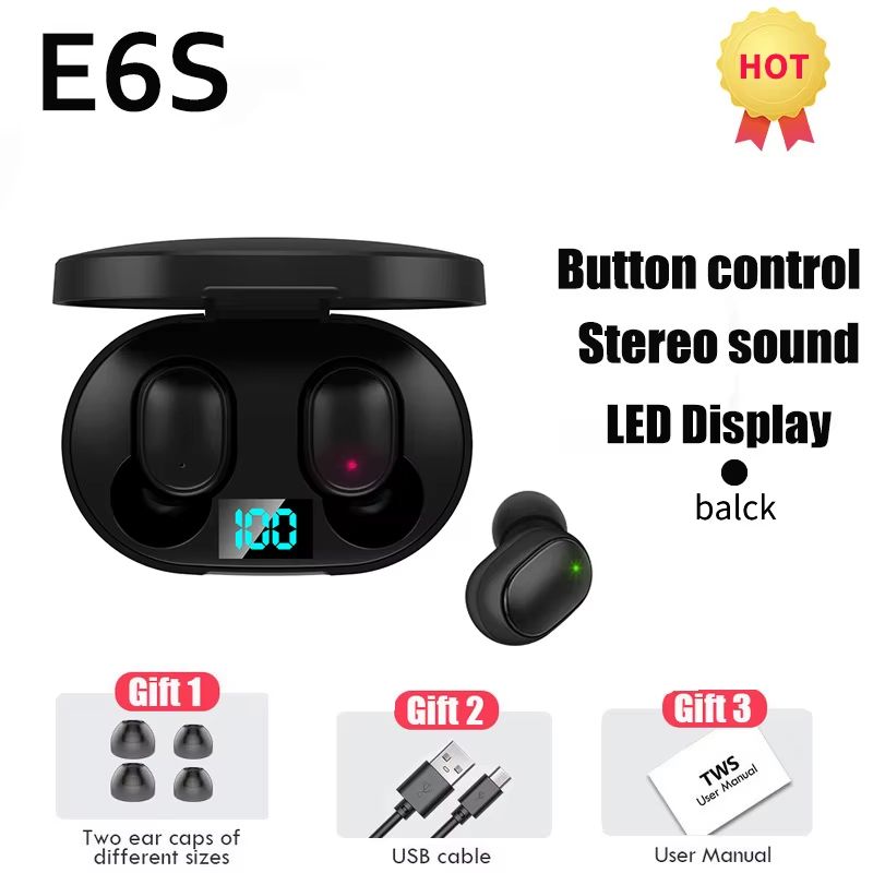 LED Digital Display Bluetooth Earpods Bluetooth Earphones Wireless Bluetooth Headset Noise Cancelling With Microphone Headphones With Charging Case For All Phone