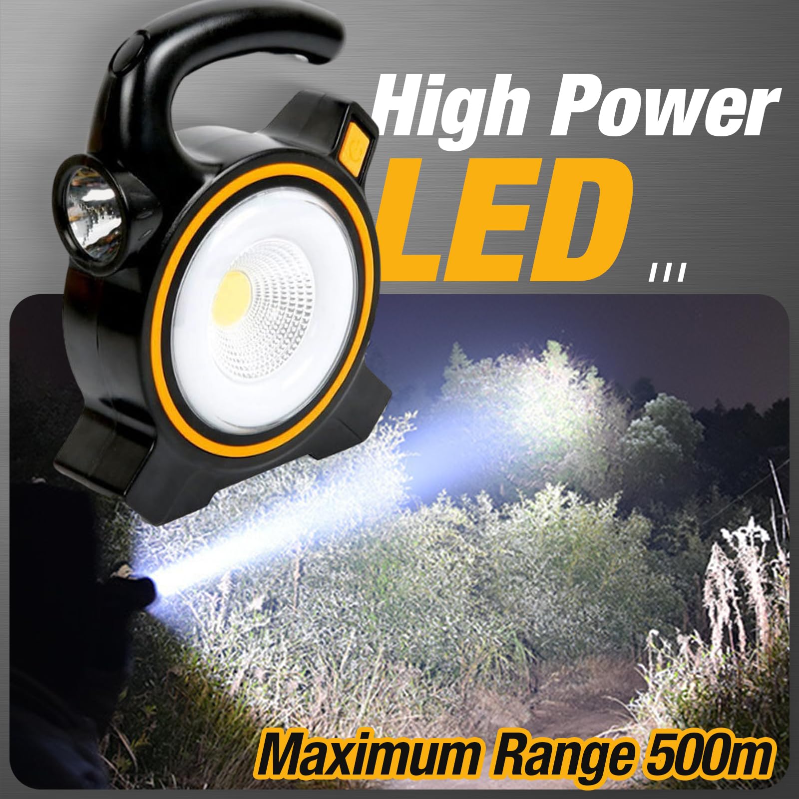 Portable Camping Lamp Dual Light Source Lighting High Brightness LED Flashlight Solar Emergency Light Solar Energy Rechargeable Lantern