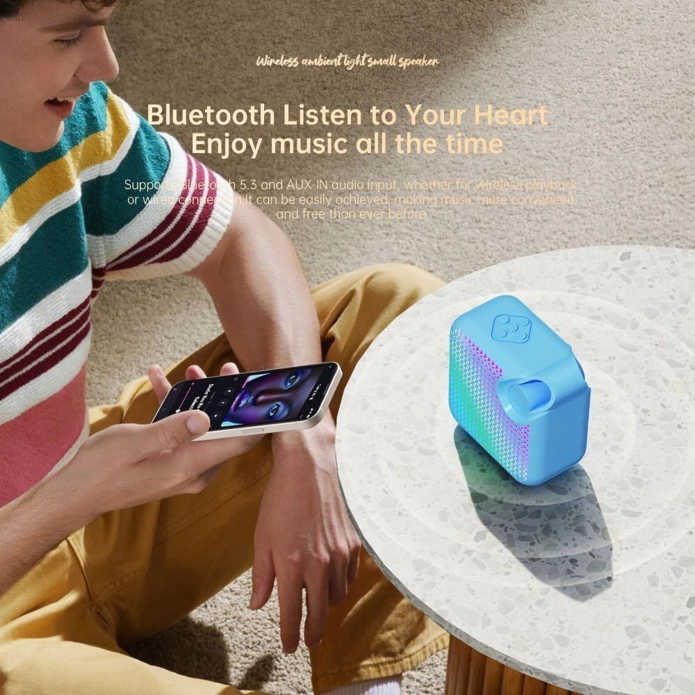 Stylish Colorful Light Speaker Creative Wireless Bluetooth Speaker Portable System Ampex Radio Speaker Outdoor Subwoofer