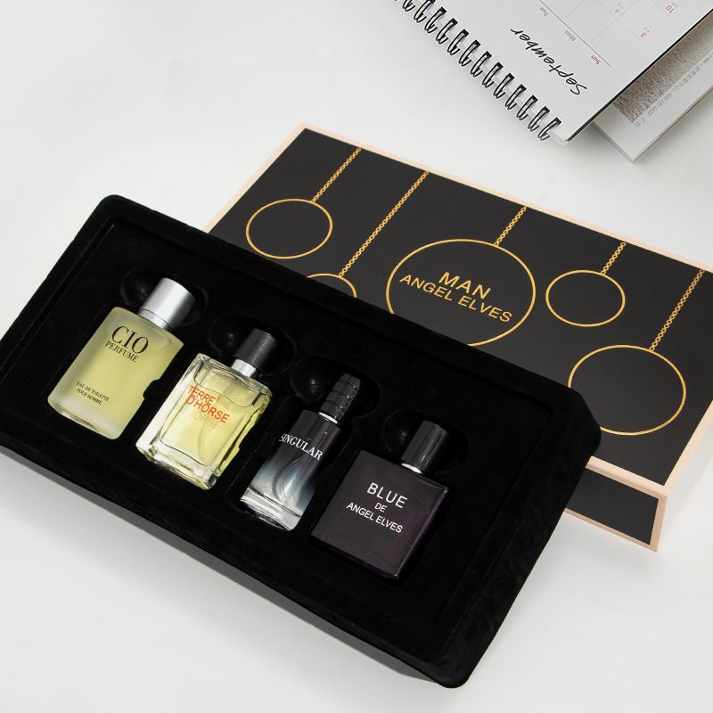 4 PCS Man Perfume Set Different Fragrances Long Lasting Business Eau de Parfum Classic Flowers Deodorants 4 PCS Women Perfume Man Gift