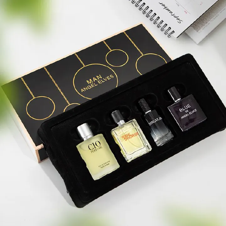 4 PCS Man Perfume Set Different Fragrances Long Lasting Business Eau de Parfum Classic Flowers Deodorants 4 PCS Women Perfume Man Gift