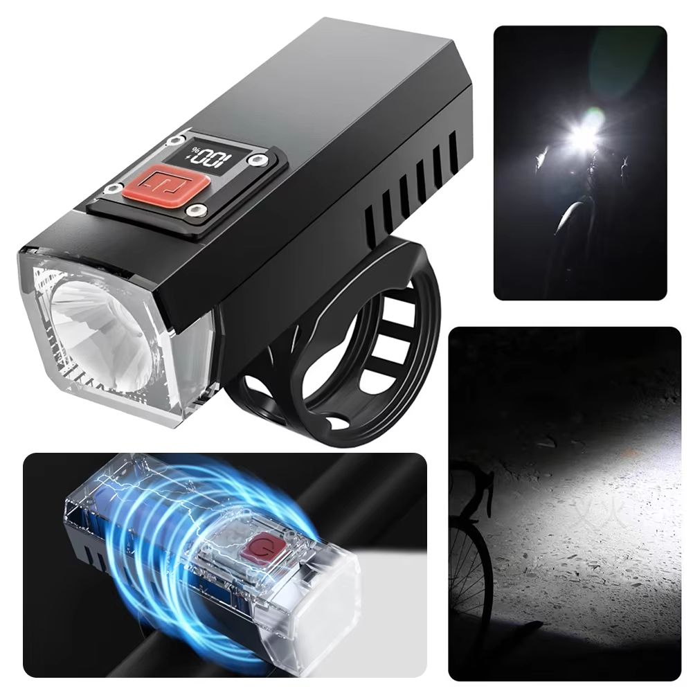 Bicycle Headlight USB Rechargeable Cycling Safety Front Lamp Waterproof High Brightness Bike Flashlight for Night Riding Lamp Flashlight