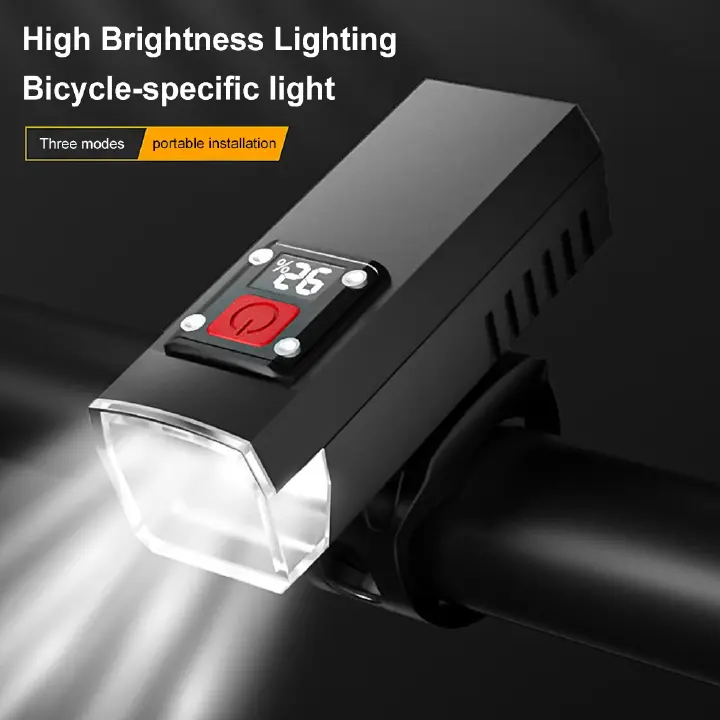 Bicycle Headlight USB Rechargeable Cycling Safety Front Lamp Waterproof High Brightness Bike Flashlight for Night Riding Lamp Flashlight