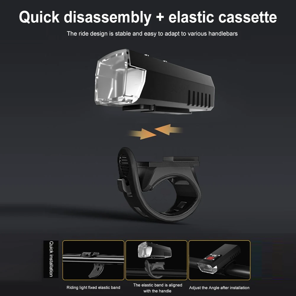 Bicycle Headlight USB Rechargeable Cycling Safety Front Lamp Waterproof High Brightness Bike Flashlight for Night Riding Lamp Flashlight