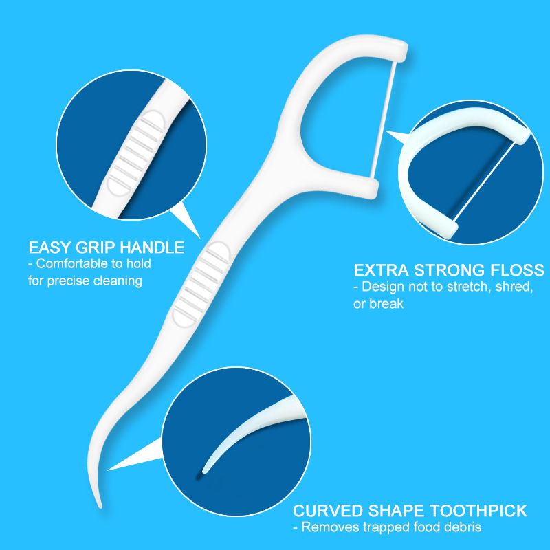 LYRIC 100pcs Dental Floss Flosser Picks Toothpicks Teeth Stick Interdental Brush Tooth Cleaning Dental Floss Pick Oral Care Teeth Beauty