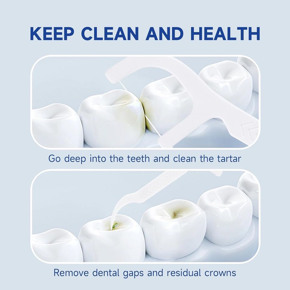 LYRIC 100pcs Dental Floss Flosser Picks Toothpicks Teeth Stick Interdental Brush Tooth Cleaning Dental Floss Pick Oral Care Teeth Beauty