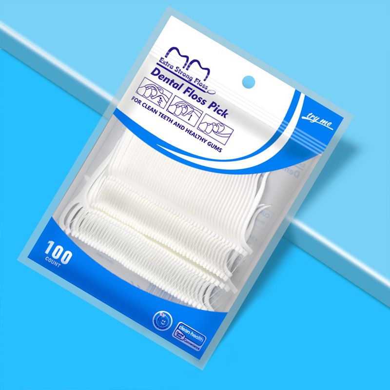 LYRIC 100pcs Dental Floss Flosser Picks Toothpicks Teeth Stick Interdental Brush Tooth Cleaning Dental Floss Pick Oral Care Teeth Beauty