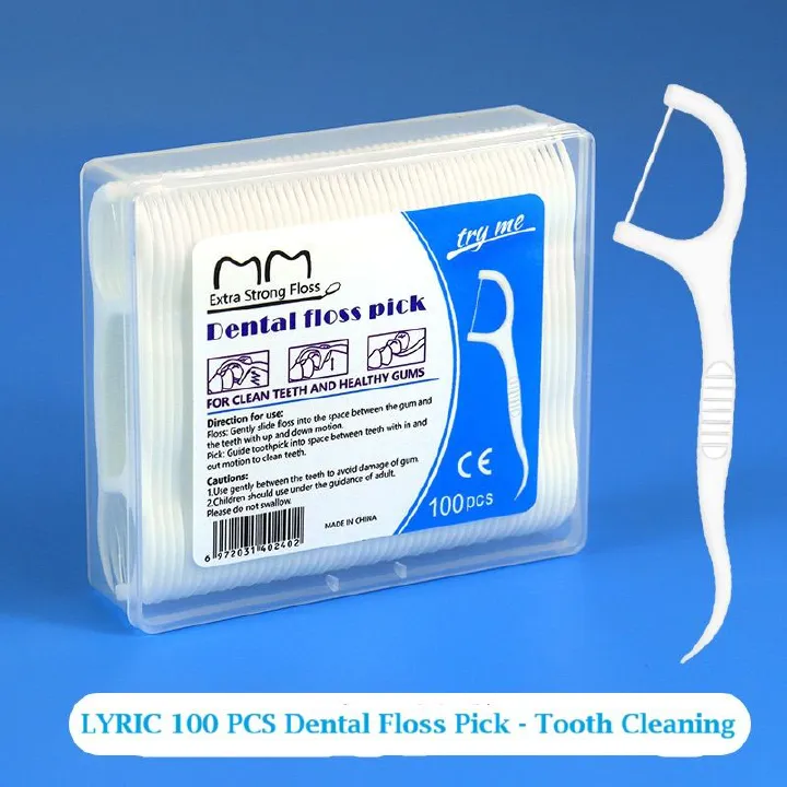LYRIC 100pcs Dental Floss Flosser Picks Toothpicks Teeth Stick Interdental Brush Tooth Cleaning Dental Floss Pick 100 50 PCS Oral Care
