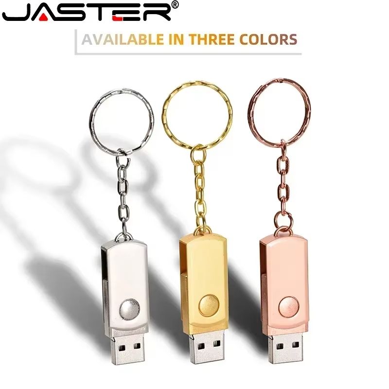 LYRIC Rotatable USB Flash Drive 128GB Metal Pendrive 64GB Free Keychain Pen Drive 32GB Mini Creative Gift Storage Devices 16GB 8GB U Disk