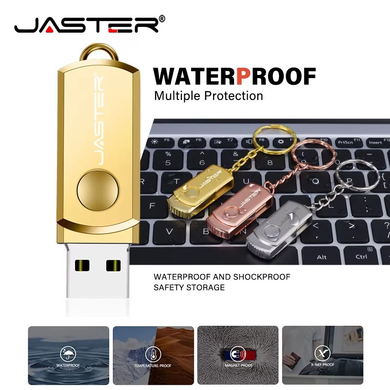 LYRIC Rotatable USB Flash Drive 128GB Metal Pendrive 64GB Free Keychain Pen Drive 32GB Mini Creative Gift Storage Devices 16GB 8GB U Disk