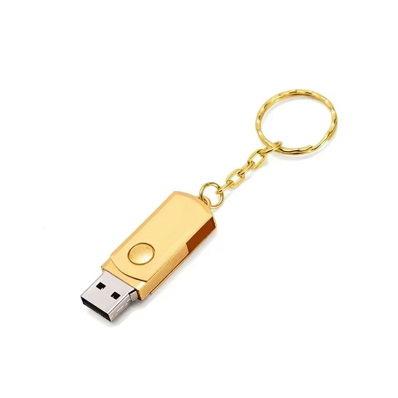 LYRIC Rotatable USB Flash Drive 128GB Metal Pendrive 64GB Free Keychain Pen Drive 32GB Mini Creative Gift Storage Devices 16GB 8GB U Disk