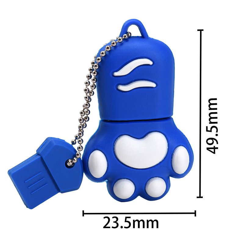 LYRIC Cartoon Cat Claw USB Flash Drives 64GB Cute Pen Drive 32GB 16GB Creative Gift Mini Silica Gel USB Stick Free Key Chain Memory Stick Portable Pendrive 4GB