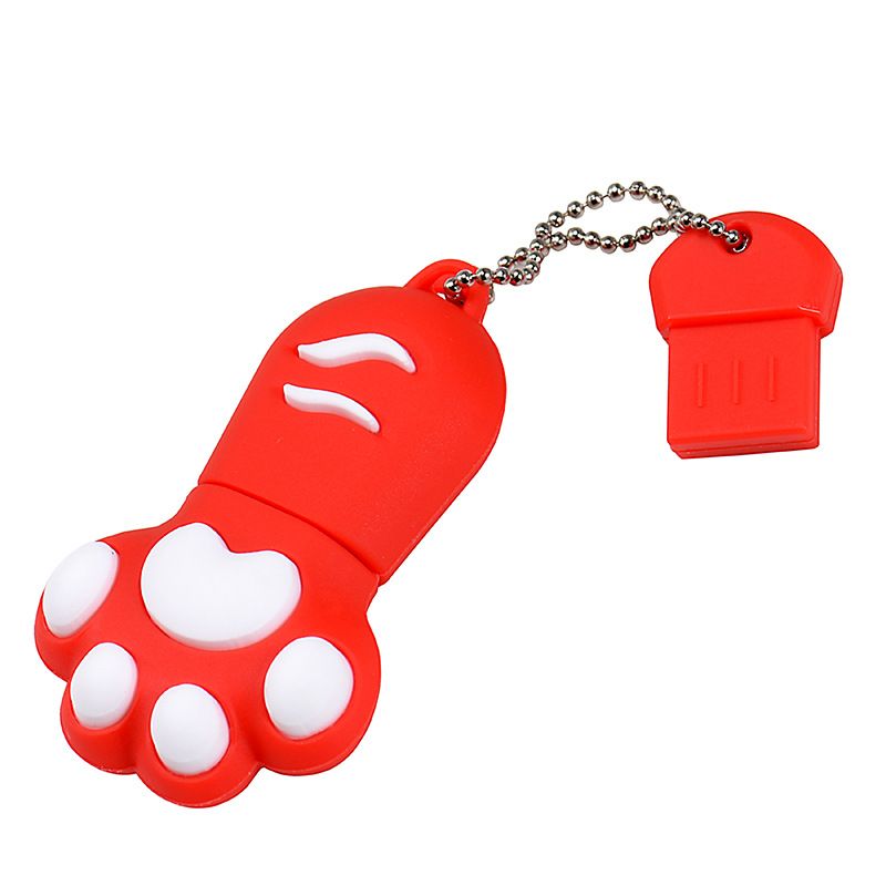 LYRIC Cartoon Cat Claw USB Flash Drives 64GB Cute Pen Drive 32GB 16GB Creative Gift Mini Silica Gel USB Stick Free Key Chain Memory Stick Portable Pendrive 4GB