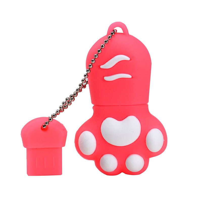 LYRIC Cartoon Cat Claw USB Flash Drives 64GB Cute Pen Drive 32GB 16GB Creative Gift Mini Silica Gel USB Stick Free Key Chain Memory Stick Portable Pendrive 4GB
