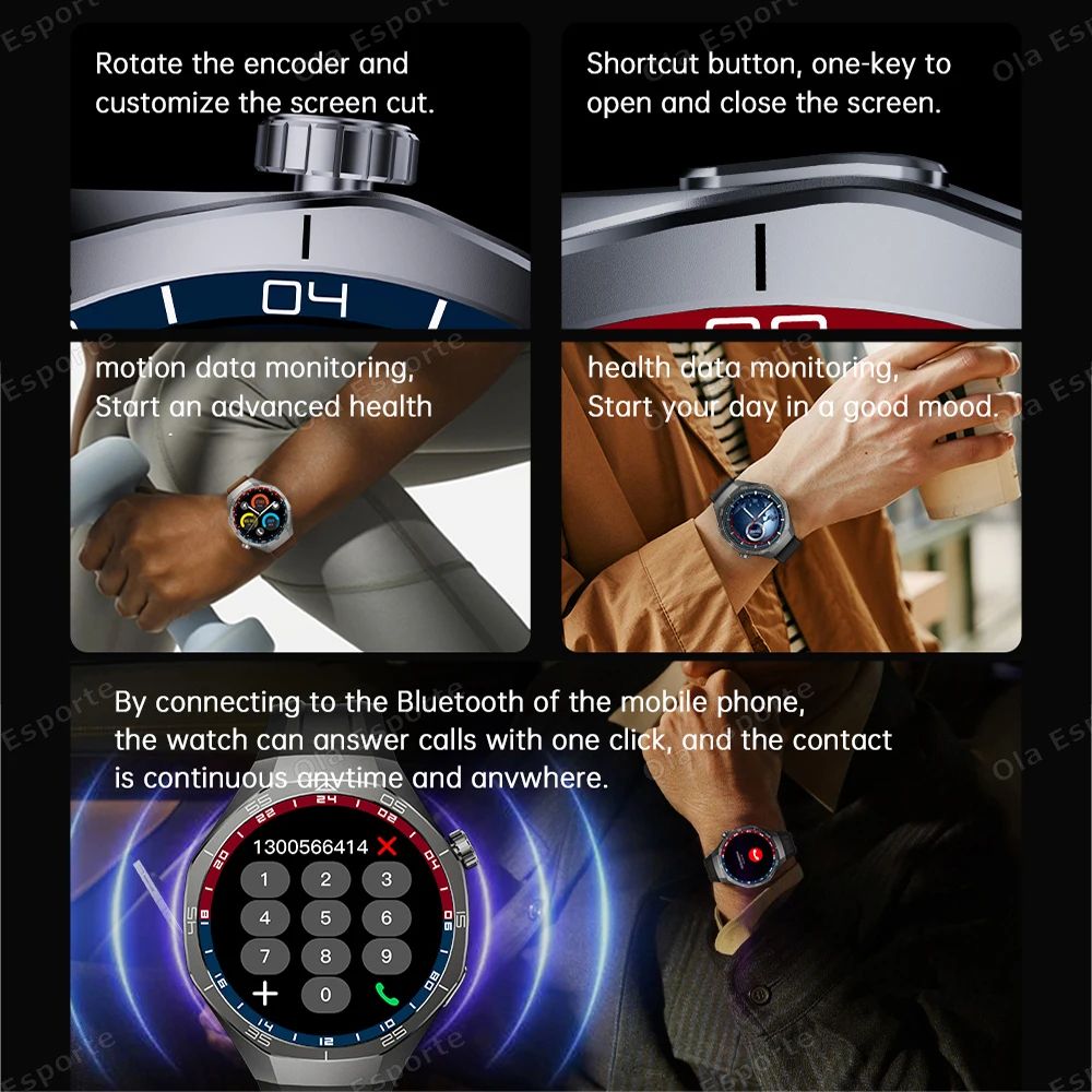 New 1.53-inch Ultra HD Smart Watch GPS Track Bluetooth Call Heart rate Health Monitor Fitness Sport smartwatch For Huawei Xiaomi