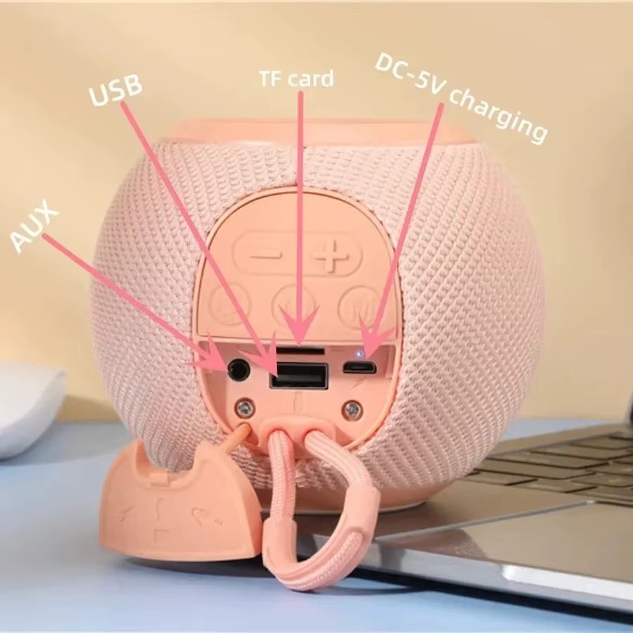 Bluetooth Speaker Wireless Fabric Card Small Audio Subwoofer Portable Mini Bluetooth Audio Outdoor Music Player Support BT AUX FM