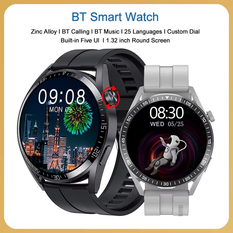 1.32-inch Smartwatch Bluetooth Call BT Music Voice Assistant Heart Rate Sports Fintess Tracker Women Men New Smart Watch  For Android IOS