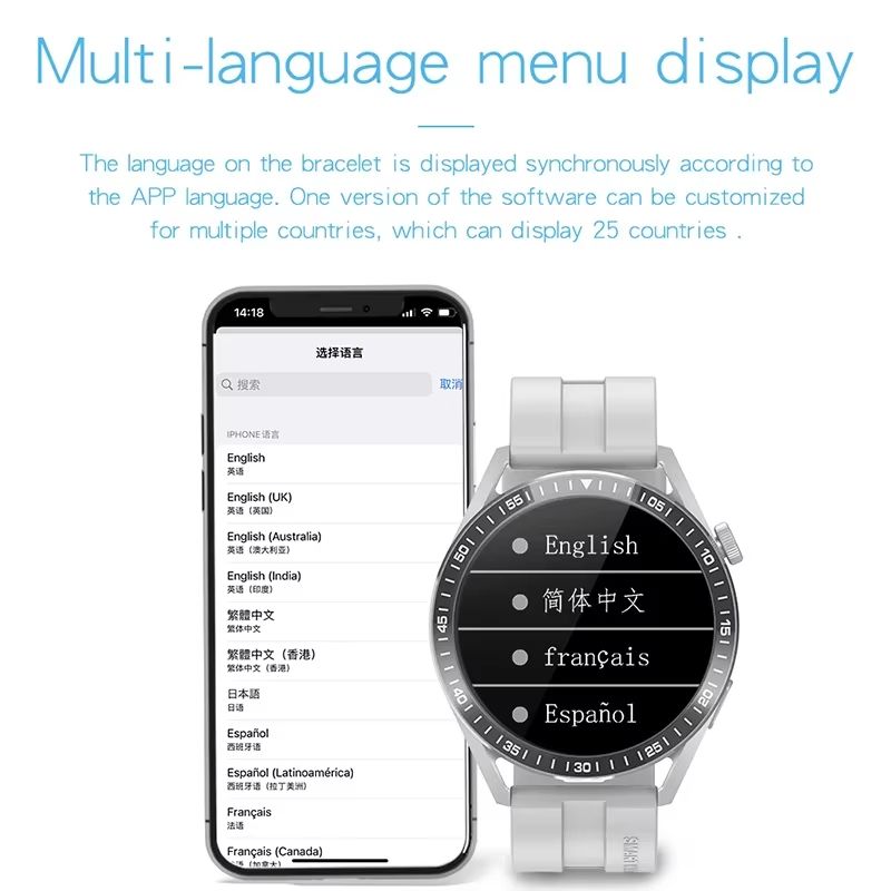 1.32-inch Smartwatch Bluetooth Call BT Music Voice Assistant Heart Rate Sports Fintess Tracker Women Men New Smart Watch  For Android IOS