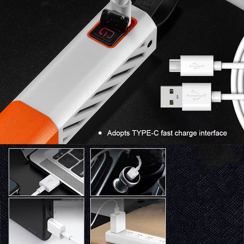 High Strong Power Zoom Led Flashlights 18650 Battery Tactical Torch Light USB Charging Camping Fishing Emergency Zoom Lantern Outdoor Waterproof Flash Light