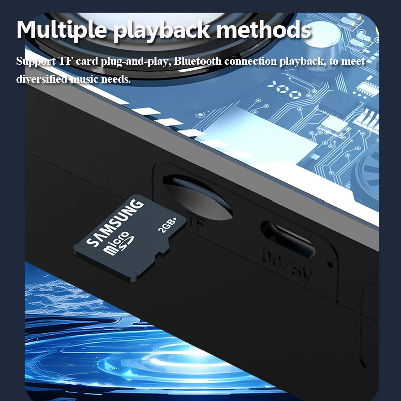 Mini Portable Bluetooth Speaker Wireless Transparent Bluetooth Soundbar Subwoofer with Colorful Light TF Card MP3 Music Player Party Loudspeaker