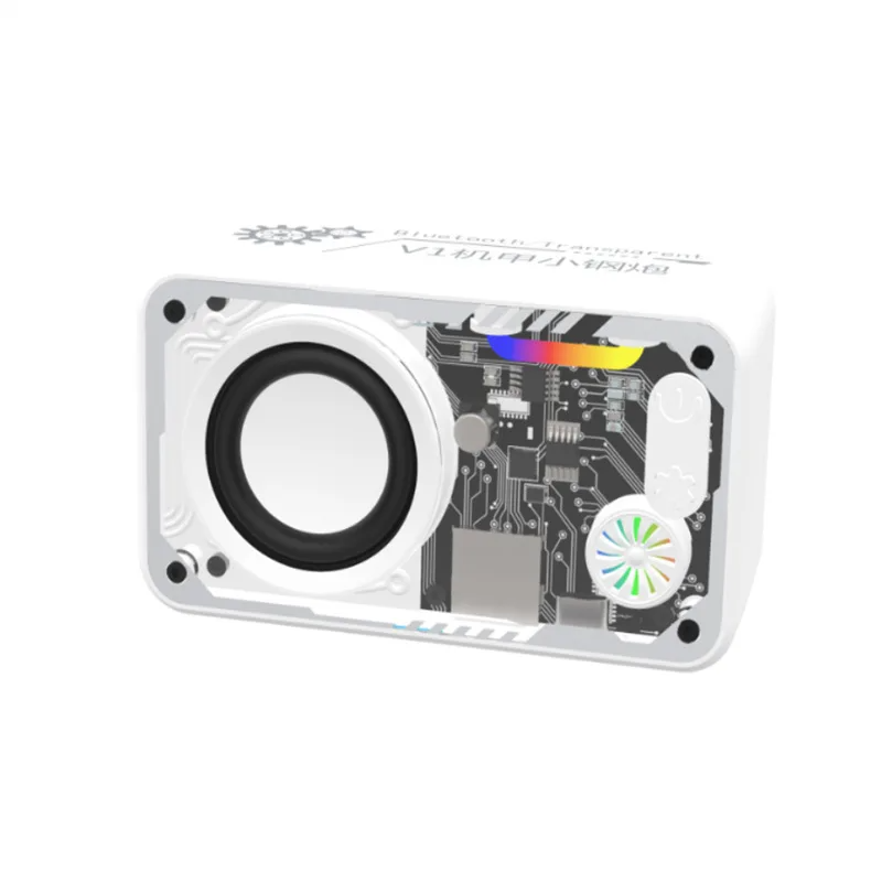 Mini Portable Bluetooth Speaker Wireless Transparent Bluetooth Soundbar Subwoofer with Colorful Light TF Card MP3 Music Player Party Loudspeaker