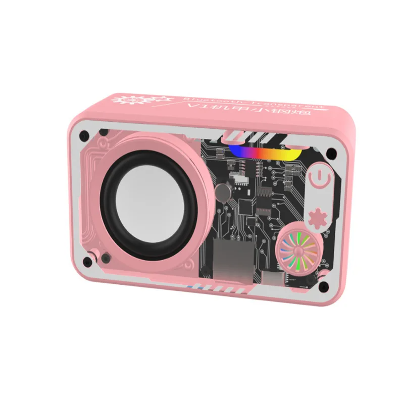 Mini Portable Bluetooth Speaker Wireless Transparent Bluetooth Soundbar Subwoofer with Colorful Light TF Card MP3 Music Player Party Loudspeaker