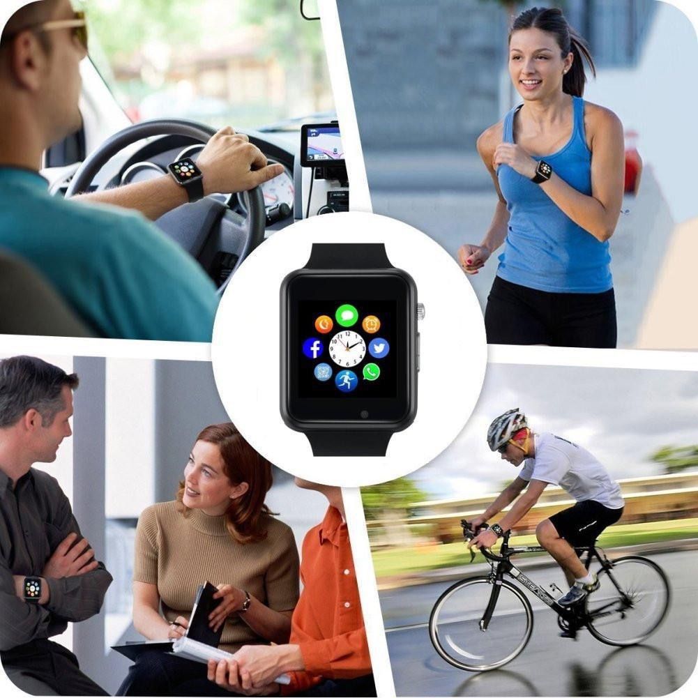 Smart Watch with 2G SIM Card Slot Camera Bluetooth Calling Fitness Tracker Heart Rate Blood Oxygen Monitor Sleep Tracking Step Counter SD Card Support for Android iOS Men Women Smartwatch