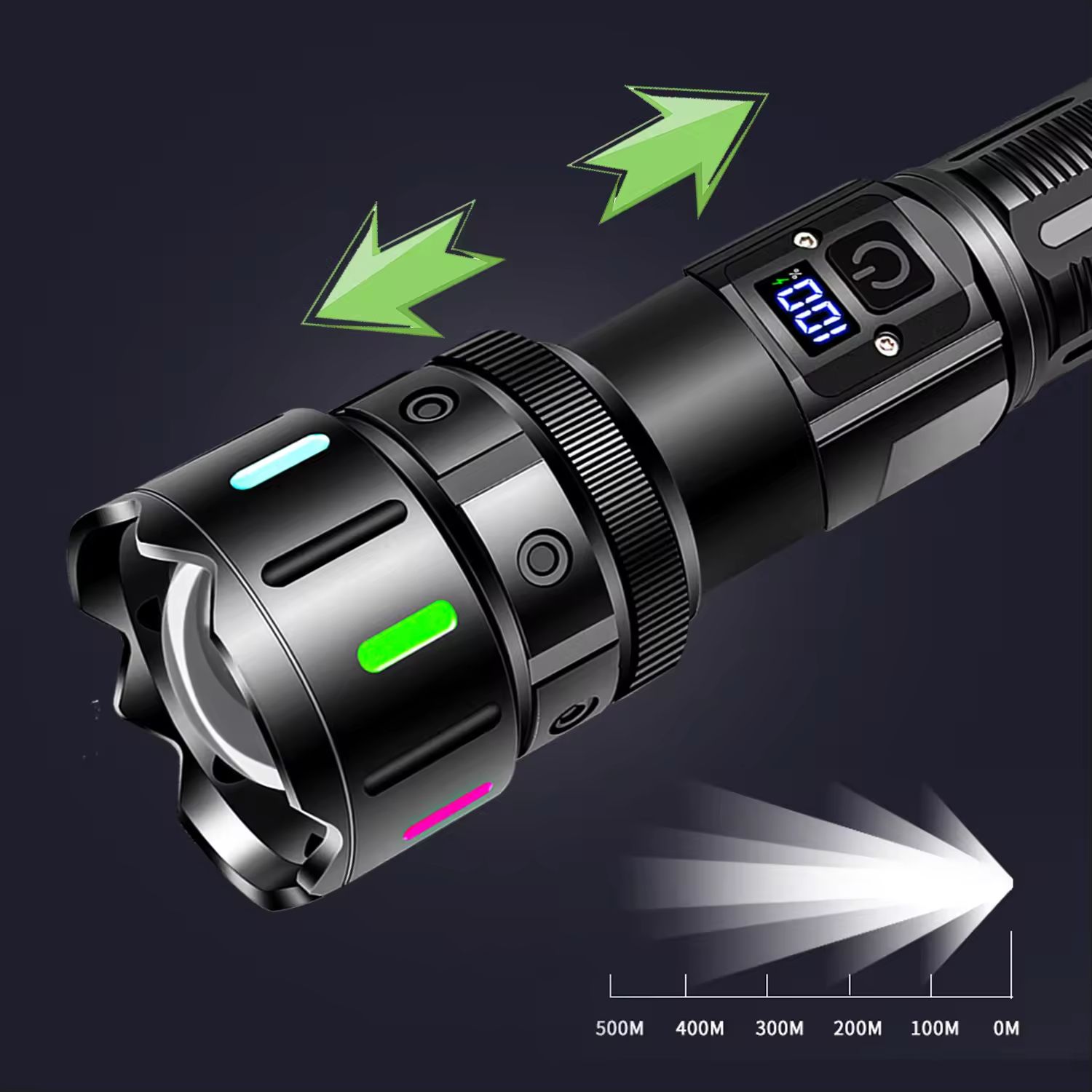High Power Long Range LED Flashlight Strong Light Lantern USB Rechargeable Tactical Torch Outdoor Waterproof Powerful Zoom Lamp