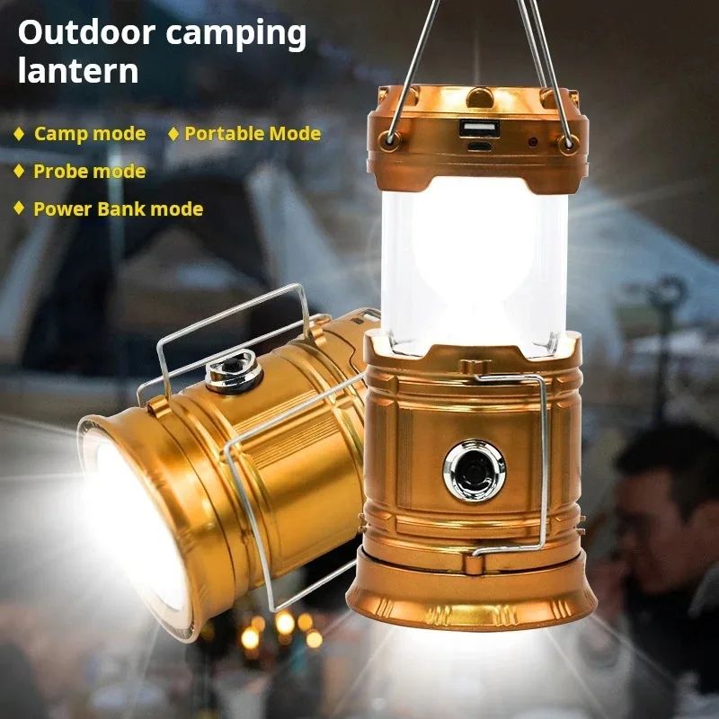 LED Camping Lantern Rechargeable, Waterproof Camping Lights for Charging Phone, RGB Tent Lamp for Outdoor Party, Emergency, Hurricane, Storms and Outages, 3 Light Modes Flashlight