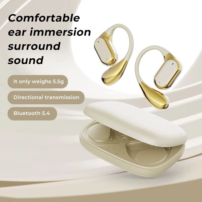 Open Sports  Bluetooth Earphones Not In-Ear Earbuds Wireless Headphone Power Display With Mic Sports Hifi Headsets Game