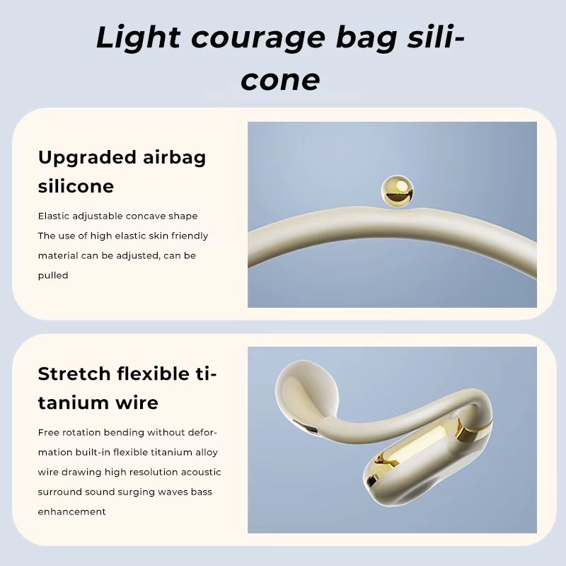 Open Sports  Bluetooth Earphones Not In-Ear Earbuds Wireless Headphone Power Display With Mic Sports Hifi Headsets Game