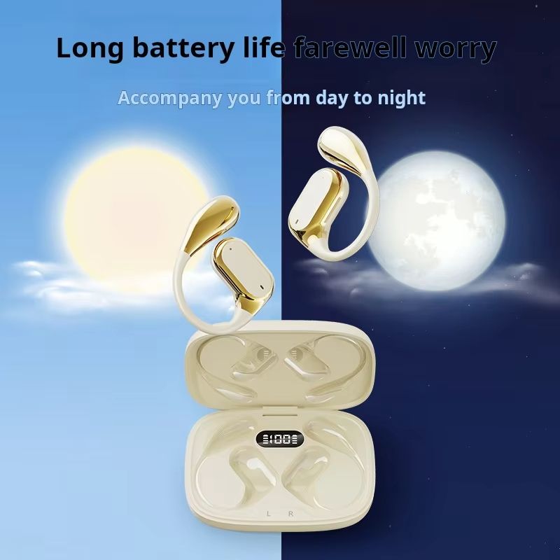 Open Sports  Bluetooth Earphones Not In-Ear Earbuds Wireless Headphone Power Display With Mic Sports Hifi Headsets Game