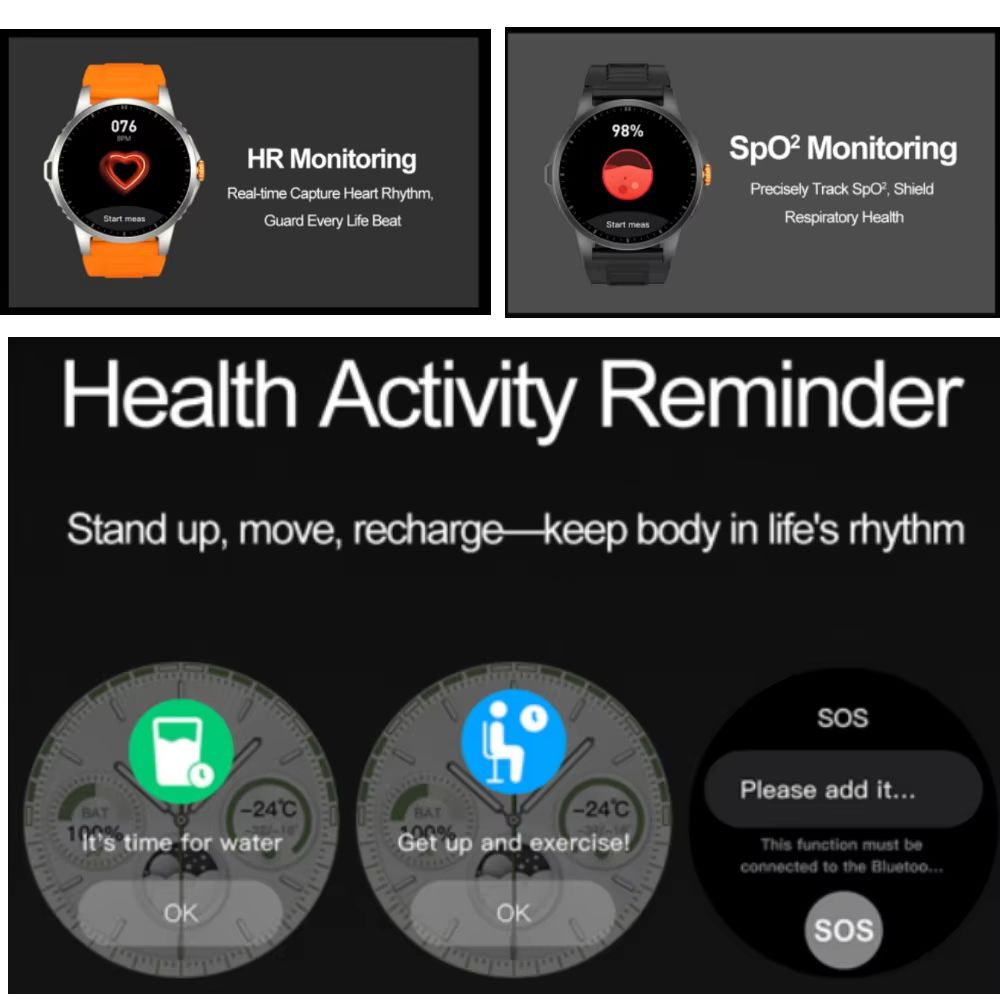 2026 New Round-Screen Flashlight Smartwatch Suitable For Outdoor Sports With LED Light And Heart Rate Blood Oxygen Blood Pressure Measurement Smart Watch