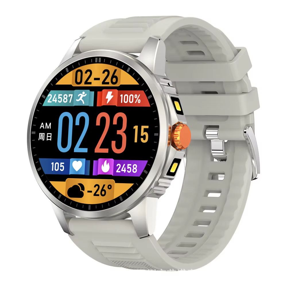 2026 New Round-Screen Flashlight Smartwatch Suitable For Outdoor Sports With LED Light And Heart Rate Blood Oxygen Blood Pressure Measurement Smart Watch
