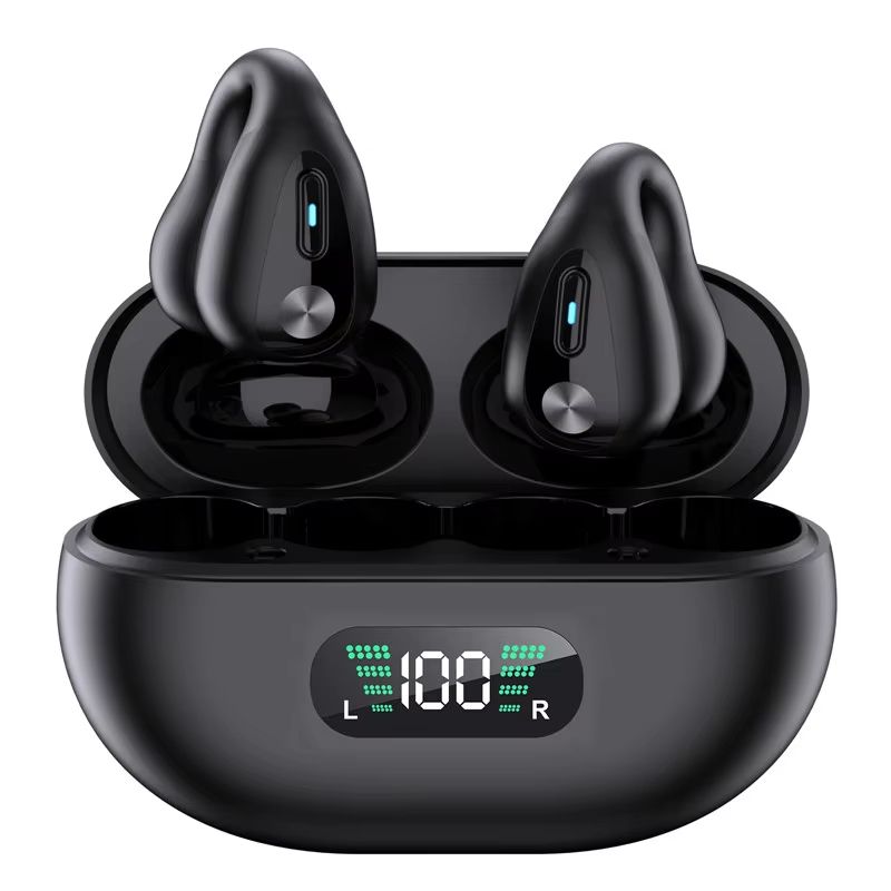 Bluetooth Earphones Earring Ear Clip HiFi Stereo Bass TWS Earbuds Wireless Sport Headphones Game Headset PK Ambie Sound Earcuffs