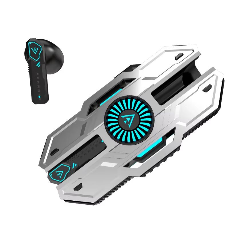 Wireless Gaming Earphone TWS Bluetooth 5.3 Low Latency Mecha Style Headphone Game Music Dual Mode With Colorful Breathing Light Bluetooth Earphones