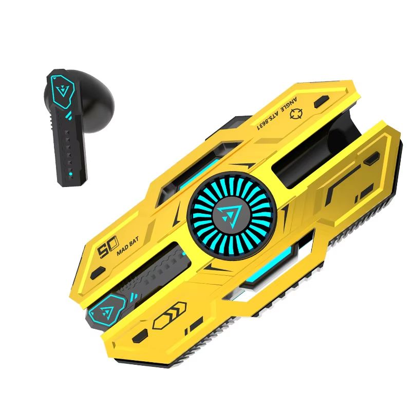 Wireless Gaming Earphone TWS Bluetooth 5.3 Low Latency Mecha Style Headphone Game Music Dual Mode With Colorful Breathing Light Bluetooth Earphones