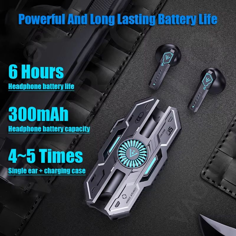 Wireless Gaming Earphone TWS Bluetooth 5.3 Low Latency Mecha Style Headphone Game Music Dual Mode With Colorful Breathing Light Bluetooth Earphones