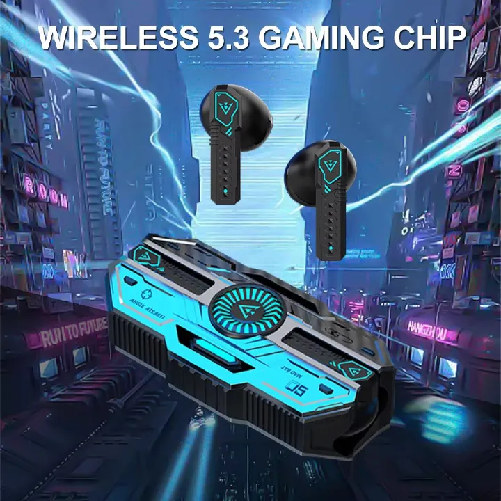 Wireless Gaming Earphone TWS Bluetooth 5.3 Low Latency Mecha Style Headphone Game Music Dual Mode With Colorful Breathing Light Bluetooth Earphones