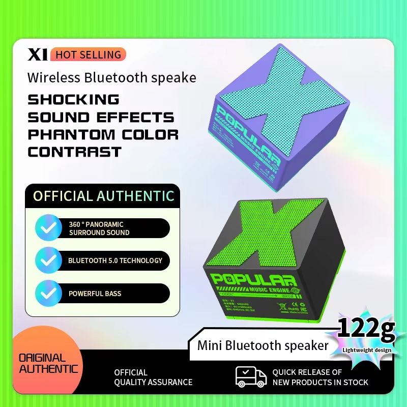 Wireless Bluetooth Speakers Mini Audio Player Portable Box Speaker Stereo Pairing Hands-Free Call for Travel Outdoor Wireless BT Speakers