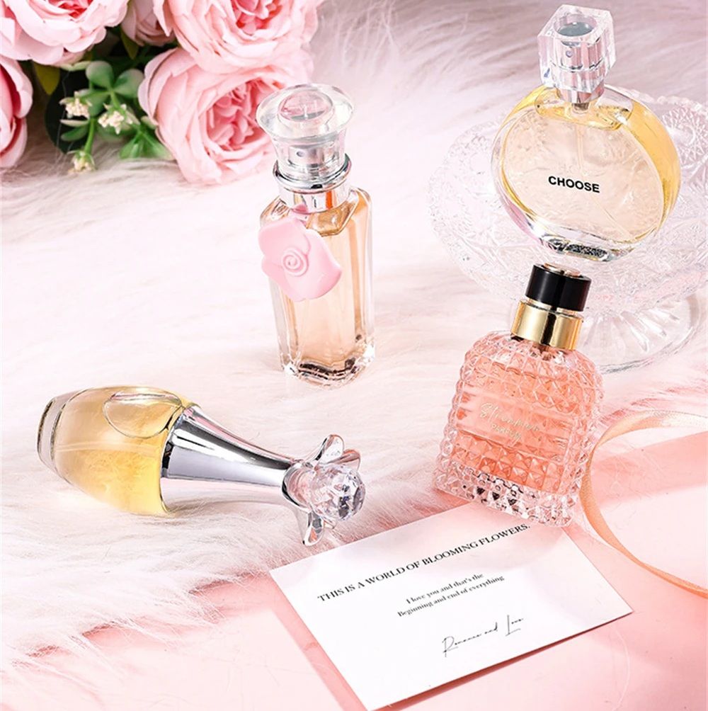 4PCS Ladies Perfume Set Woman Long Lasting Perfume Lady Sweet Passion Perfume Set Woman Natural Floral Fragrance Spray for Dating Gift