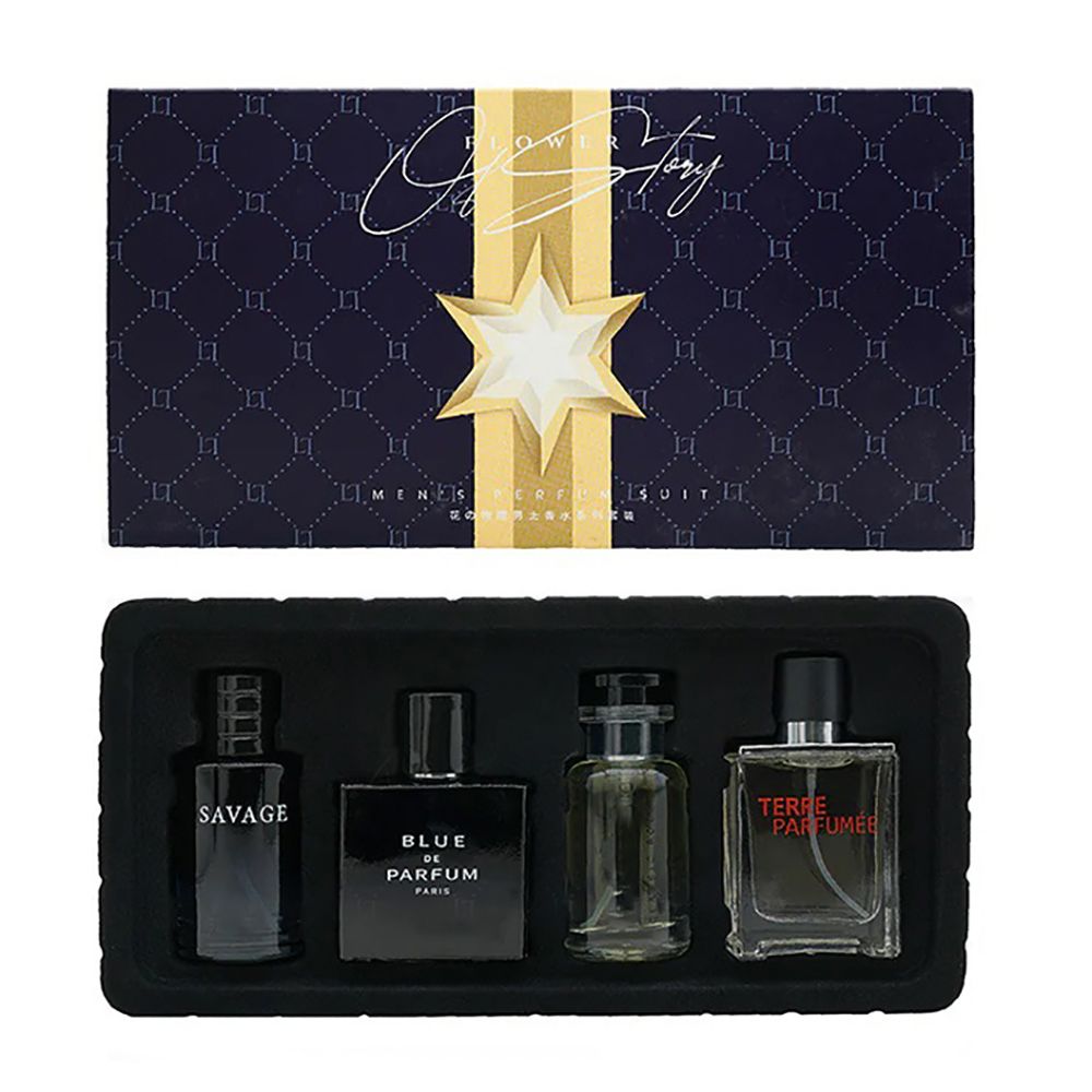 Luxury Men Cologne 4 PCS Perfume Set Man Gift Fragrance Natural Floral and Fruity Fragrance Perfume Spray