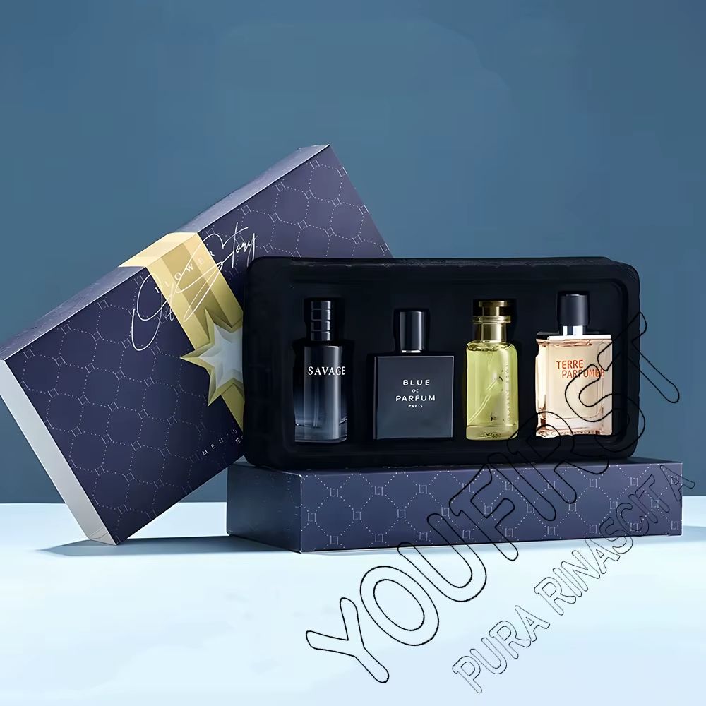 Luxury Men Cologne 4 PCS Perfume Set Man Gift Fragrance Natural Floral and Fruity Fragrance Perfume Spray