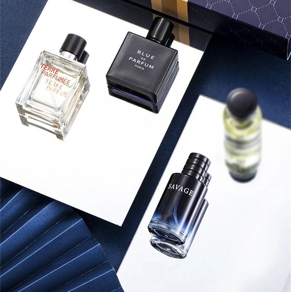 Luxury Men Cologne 4 PCS Perfume Set Man Gift Fragrance Natural Floral and Fruity Fragrance Perfume Spray