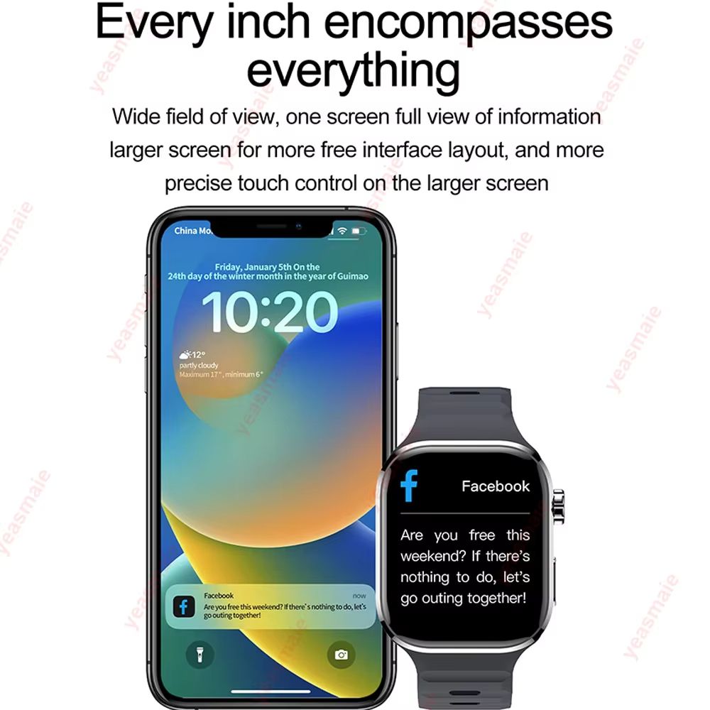 New Smartwatch Men Sports Watch for Android IOS Health Monitoring Smart Notifications Music Voice Assistant Smart Watch Women