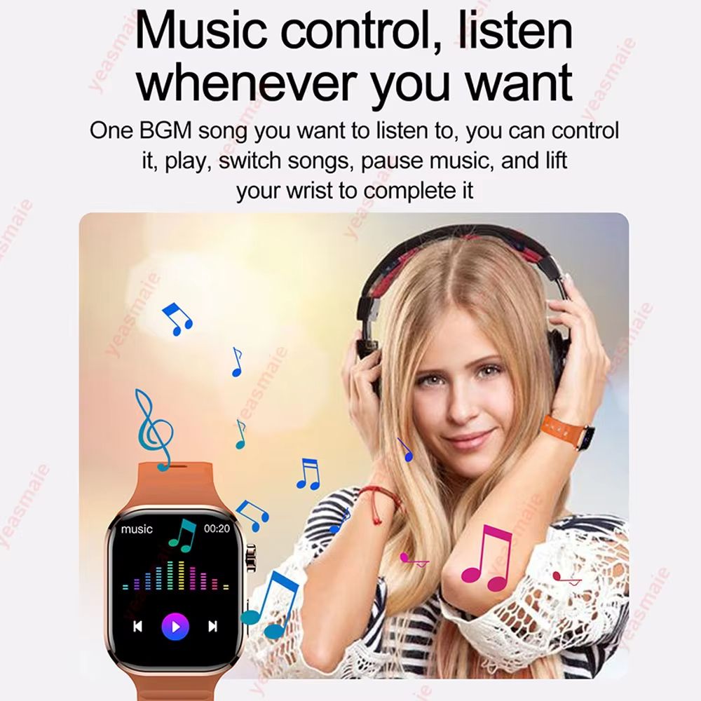 New Smartwatch Men Sports Watch for Android IOS Health Monitoring Smart Notifications Music Voice Assistant Smart Watch Women
