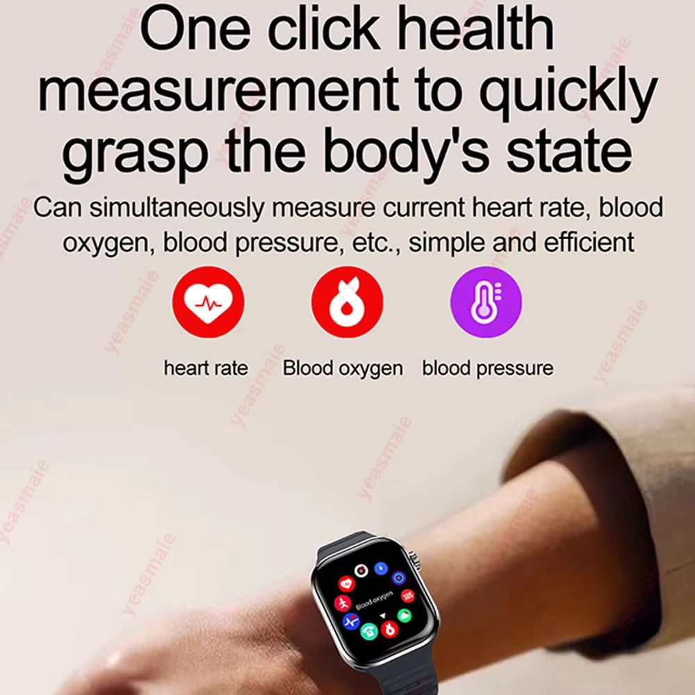 New Smartwatch Men Sports Watch for Android IOS Health Monitoring Smart Notifications Music Voice Assistant Smart Watch Women