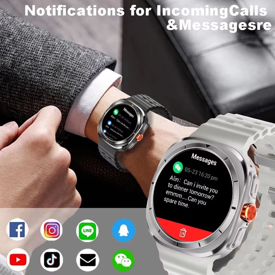 New Smartwatch Men Sports Watch for Android IOS Health Monitoring Smart Notifications Music Voice Assistant Smart Watch Women