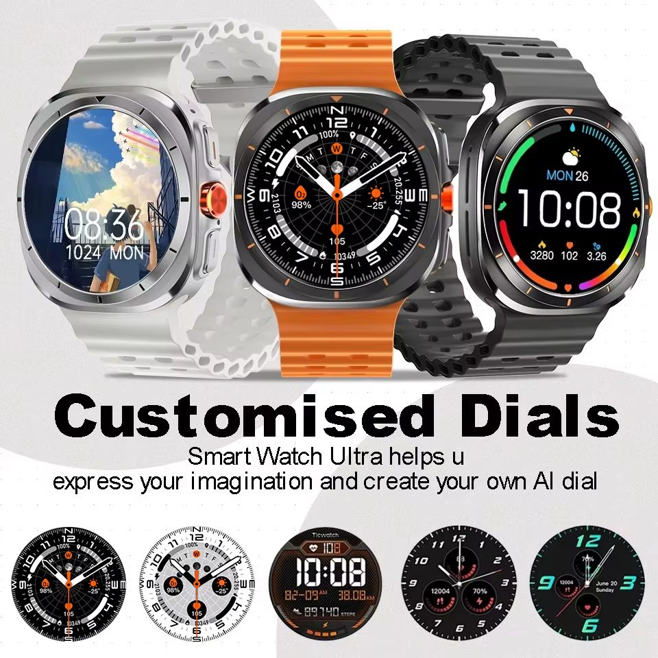 New Smartwatch Men Sports Watch for Android IOS Health Monitoring Smart Notifications Music Voice Assistant Smart Watch Women
