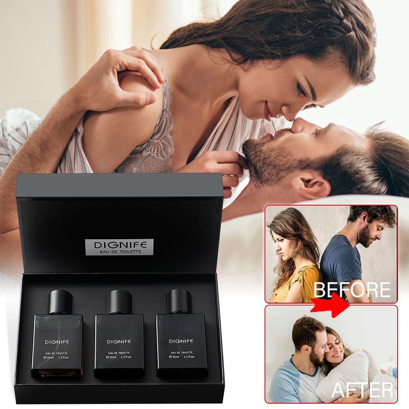 Perfume Man 's Fragrance Cologne 105ml Pheromone Parfums Homme Fresh Natural Man Fragrance Perfumes Hombre Man Perfume Gift Box 3Pcs Set
